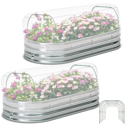 Woanger 2 Pack Garden Netting for Raised Beds with Hoops, for 8x4x1 ft - size: for 8x4x2 ft