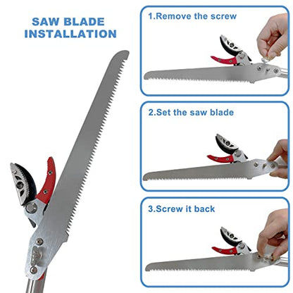 4 Section Extendable Tree Pruner & Pole Saw with Cut and Hold