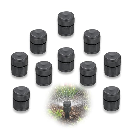 10 Pack Adjustable Flow Mushroom Bubbler Sprinkler Heads, 1/2 Inch Male Thread Drip Irrigation Emitters for Garden, Trees and Shrubs Watering System
