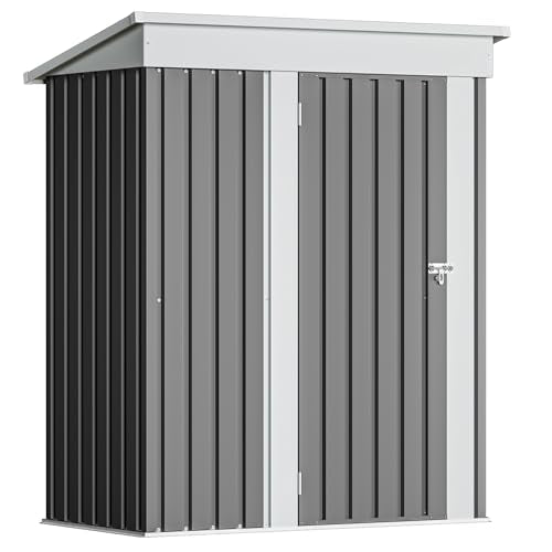 Devoko 5x3 FT Outdoor Storage Shed, Gray - color: Gray, size: 5x3 FT
