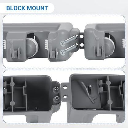HOME MASTER HARDWARE (2 Pack 16 in Broom Mop Holder Garage Storage Organizer with 5 Racks 6 Hooks Adjustable Wall Mounted Storage Tool for Lanudry Garage Kitchen Garden