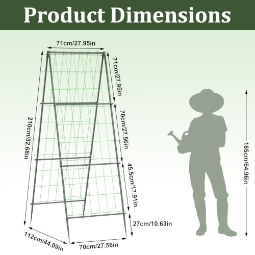 unho Metal Tall Garden Trellis for Climbing Plants Outdoor 2 Pack 82"x27" - size: 82x27inch（2pack）