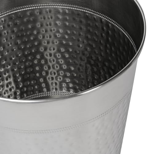 happimess Riley 2 Gal Hammered Steel Bin 10" H, Polished Steel - color: Polished Steel, size: Set of 1