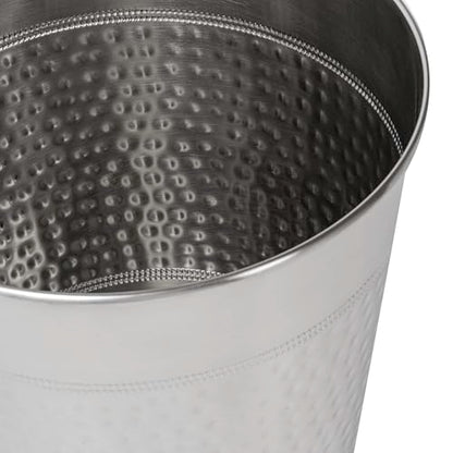 happimess Riley 2 Gal Hammered Steel Bin 10" H, Polished Steel - color: Polished Steel, size: Set of 1