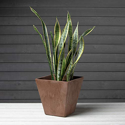Novelty Artstone 35149 Ella Square Planter, Rust - color: Rust, size: 13.5" L x 13.5" W x 14" H