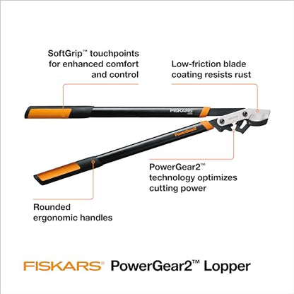 Fiskars 32” PowerGear2 Garden Bypass Loppers, 2" Cut Capacity Tree Trimmer - style: 32 in