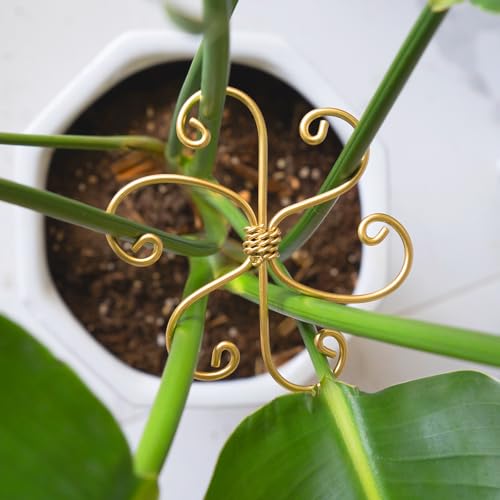 5PCS Plant Stem Support-4.1 * 4.1IN Gold Metal Stem Stabilizers - size: 4.1*4.1IN