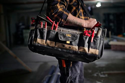 Custom Leathercraft WORK GEAR 1579 20 Inch, Open Top, Soft Sided Tool Box, 27 Pockets - style: 20-Inch Toolbox