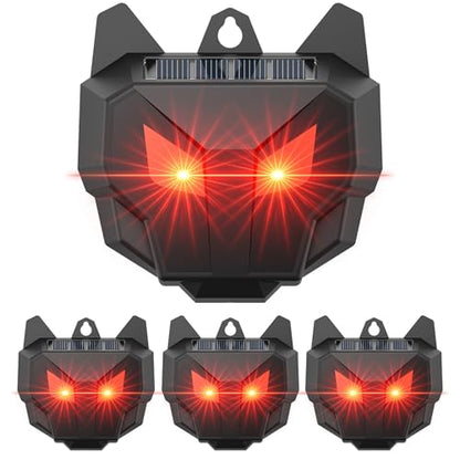 4 Pack Solar Nocturnal Animal Repeller, Humane Coyote Deterrent, Racoon Repellent Outdoor for Fox, Deer & Skunk, Waterproof Predator Lights for Chicken Coop, Farm & Garden
