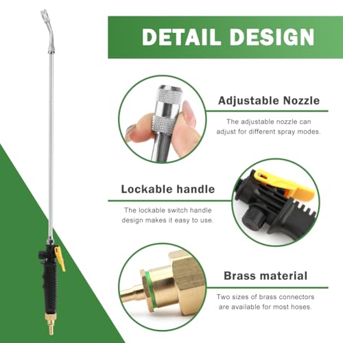 28" Stainless Steel Sprayer Wand with Shut-Off Valve & Quick Connector