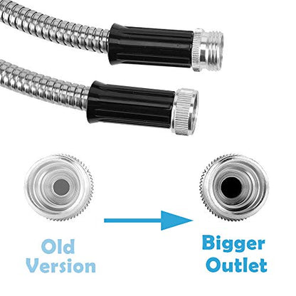 Beaulife Metal Short Garden Hose 5ft Connectors, Drainage Hose for Dehumidifier Small Water Hose Extension High Pressure Bib Reel Extender, Drinking Water Hose for RV Outdoor - size: 5Ft