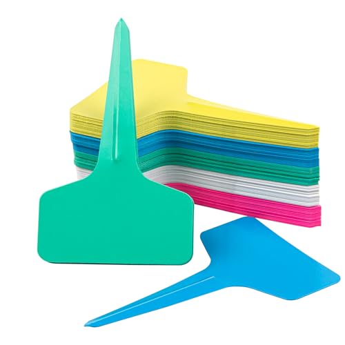 100 Pack T-Shaped Plant Labels, Multicolor Waterproof Garden Tags - color: Multicolor
