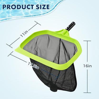 Sepetrel Pool Skimmer Net, Double-Layer Fine Mesh Leaf Rake, No Pole - size: Double-Layer Rake — No Pole