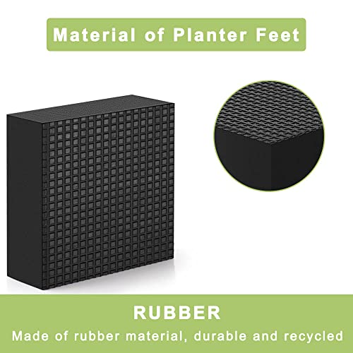 vensovo Invisible Rubber Pot Feet – Square Non-Slip Risers Elevate 3/4 Inch for Drainage & Airflow, 12 Pack Solid Pot Risers for Indoor & Outdoor Planters, Garden, Patio, Deck Use (2" Size)
