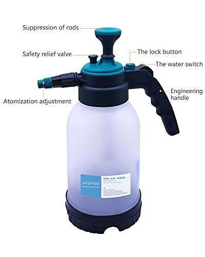 HTDYOO 0.5 Gallon Garden Pump Sprayer, Hand Held Garden Sprayer