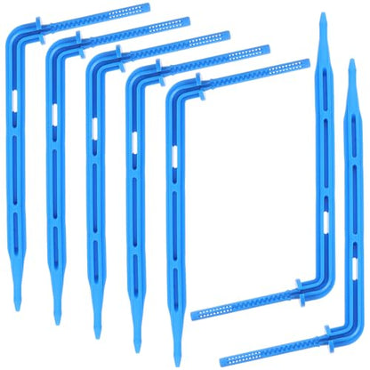 GANAZONO Drip Emitters Emitters Drip Emitter Stakes 100PCS Angled Plastic Irrigation Support Stakes Drip Tubing Hold Stakes for Gardening Patio Lawn Vegetable Fruit - size: 10X4cm