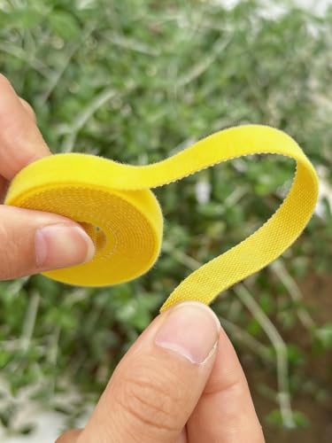 3Rolls Nylon Plant Ties Reusable Self Adhesive Plant Fastener Tape for Support Garden Supplies,200Ccm (Yellow) - color: Yellow