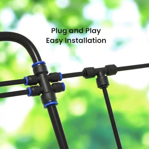 230FT Quick-Connect Drip Irrigation System Kit, Automatic Garden Watering System with 1/4" & 1/2" Tubing - Adjustable Nozzles & Sprinklers for Garden, Greenhouse, Lawn, Potted Plants - size: 33FT Main tube+197FT 1/4'' tube