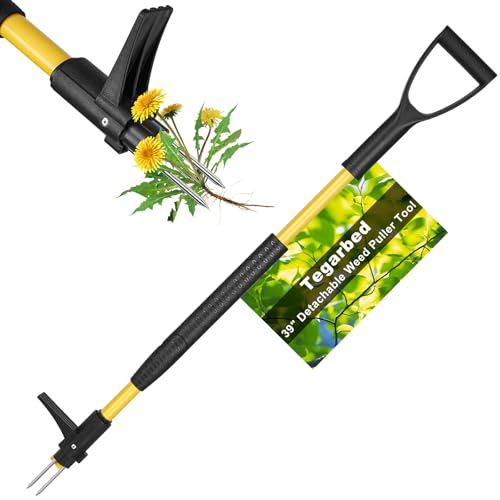 39" Stand Up Weed Puller, Heavy Duty Detachable 3-Claw Weeder Tool - size: 39 Inch 3-Claw