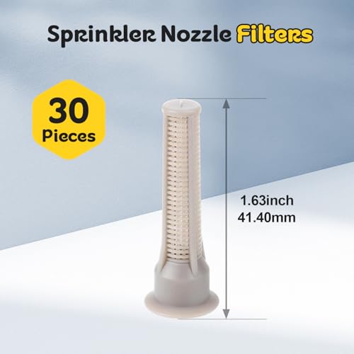 30 Pcs Sprinkler Head Filters, Spray Nozzle Fine Mesh Screen Filter Replacement Compatible with Pop Up Sprinkler Easy to Replace Variable Arc Nozzle Filter for Garden Lawn Yard Irrigation - color: Sprinkler Nozzle Filter-30P