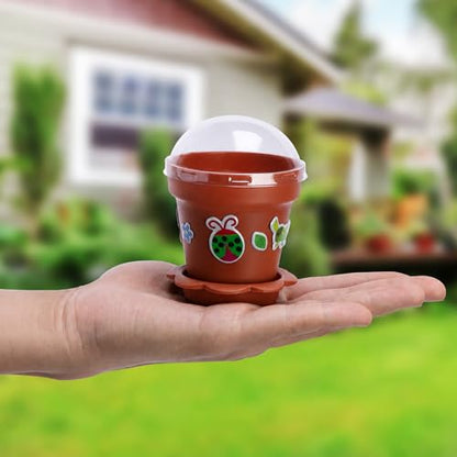 25 Packs Cupcake Plant Nursery Pots with Humidity Dome, Small Plastic Flower Plant Pots with 20 Sheet Stickers, Seeds Starter Pot Flower Planting Container for Seedlings Succulent Display (Wine Red) - color: 25 Packs With 20 Sheet Stickers