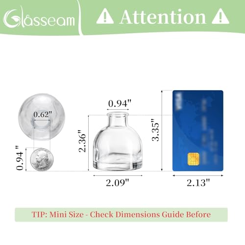 Glasseam Small Vases for Flowers, Clear Mini Glass Bud Vases Set of 5 - color: Clear, size: 5Pcs- Mini Vases
