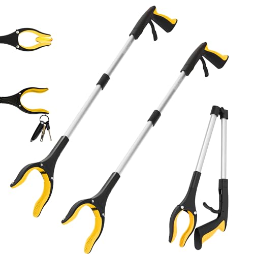 Grabber Reacher Tool -2 Pack 32” Reacher Grabber Tool with Strong Magnetic and Swivel Head - Pick Up Stick Grabbers for Seniors, Trash, Surgery Recovery Must Haves Gifts(Yellow) - size: Yellow (Pack of 2)