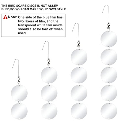 XPCARE Bird Scare Discs Set, 30 Pcs Reflective Double-Sided Bird Reflectors
