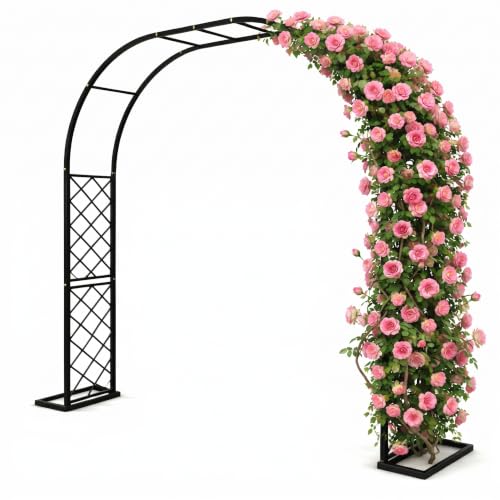 Heavy Duty Garden Arch Trellis, 110.2 x 89.7in Galvanized Steel Arbor