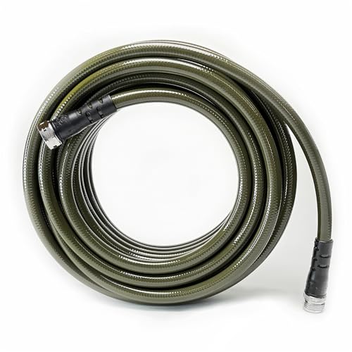 Water Right Polyurethane Garden Hose, 75 Ft, Non-toxic, 1/2” ID, Olive - color: Olive, size: 75-Foot, style: Brass Fittings