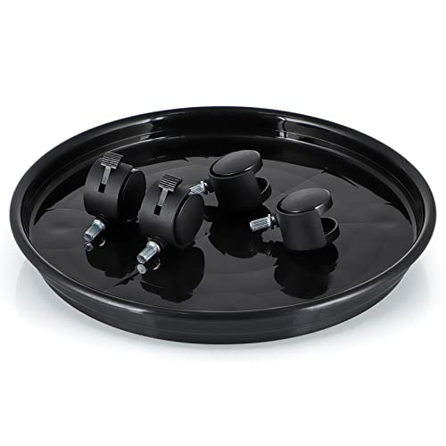 Skelang 13" Plant Caddy, Movable Plant Stand Pot Saucer, Plant Pallet Tray Trolley with Casters, Plant Dolly for Garden Planter, Deck Potted Plant, Each Load Capacity 125 Lbs, Pack of 2 (Black) - color: Black