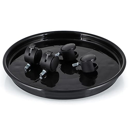 Skelang 13" Plant Caddy, Movable Plant Stand Pot Saucer, Plant Pallet Tray Trolley with Casters, Plant Dolly for Garden Planter, Deck Potted Plant, Each Load Capacity 125 Lbs, Pack of 2 (Black) - color: Black