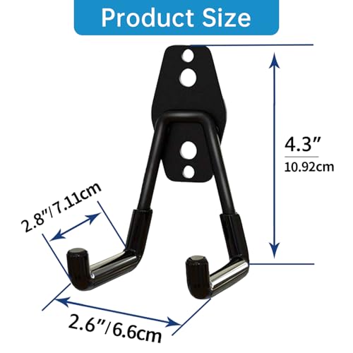 GeeWatom 2 Pack Garage Storage Utility Hooks，Garage Garden Tool Organizer，Steel Wall Mount Hooks, Garden Small U Hooks (Black) - color: Black