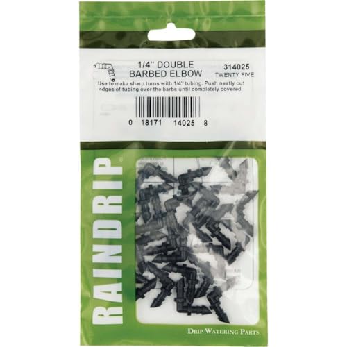 Raindrip 314025B 25-Count 1/4-Inch Double Barbed Elbow