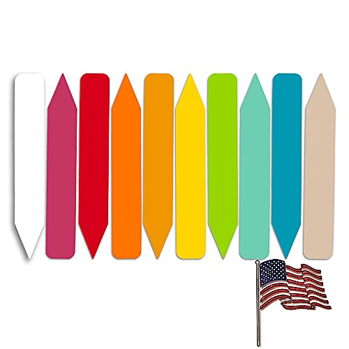 4" x 5/8" Assorted Premium Pot Stakes - 500 Pcs - Plastic Plant Tags and Labels - Nursery Garden Tree Labels Waterproof Writeable | Made in The USA |
