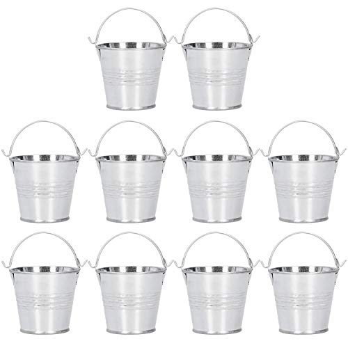 Small Flower Pots, Elegant Warm Colors Rustproof Iron Mini, Mini Planters, 4x5.5x6cm Compact Size Iron Material, for Indoor Outdoor Balcony Windowsill Desk Decor, Home Gardeners, O - color: Bright Silver, size: 4*5.5*6