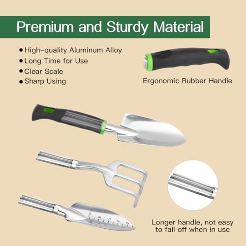 Housolution Gardening Tools Set, 8PCS Gardening Gifts for Women, Green - color: Green