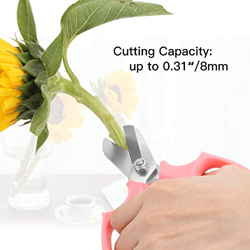 Housolution Flower Scissors, 3PCS Premium Steel Pruning Shears, Pink - color: Pink, size: 3 Pack