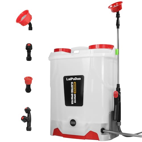 Battery Powered Backpack Sprayer 5.2 Gallon, Compatible with Milwaukee 18V, 100 PSI Electric Garden Sprayer with 18V 1.8Ah Battery & 4 Nozzles, for Weeding, Spraying & Cleaning