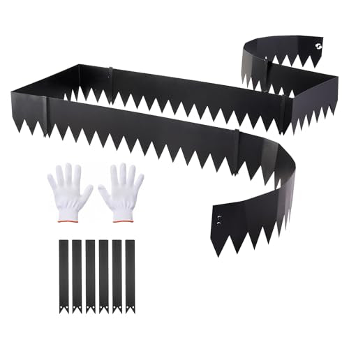 VEVOR Galvanized Steel Landscape Edging, 6-Pack 40 x 8 Inch Metal Edging for Landscaping with 6 Mounting Clips, Bendable Metal Garden Edge Border for Flower Bed, Yard Pathway, Black - size: 40" L x 8" H,6 Pack, style: Modern