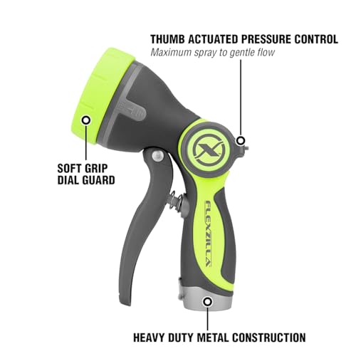 Flexzilla Garden Hose Nozzle - Heavy Duty Pistol Grip, NFZG61, ZillaGreen™ (Pack of 3) - size: 5.5 inches x 2.75 inches x 8.5 inches (Pack of 3)