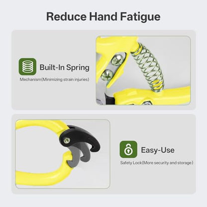 Q-Shaped Lightweight Gardening Pruning Shears for Plant & Tree Trimming - color: Yellow