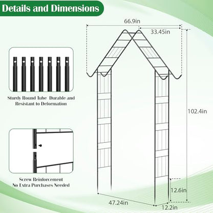 Heavy Duty Garden Arch Trellis for Climbing Plants Garden Arbor Arches