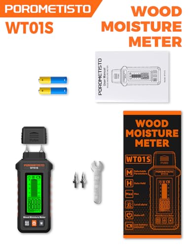 5 in 1Moisture Meter POROMETISTO, Three-Color Alarm, 5 Modes Detections