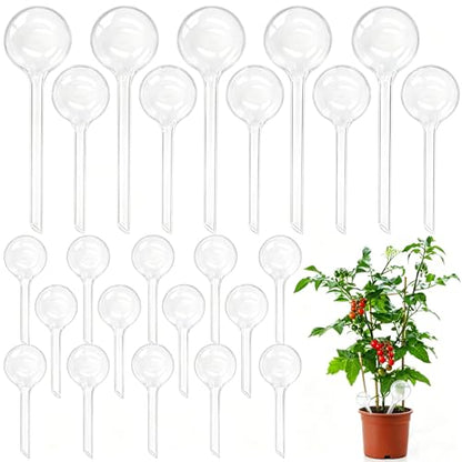 Pynqdfu 24 Pcs Plant Watering Globes,Clear Plastic Self-Watering Bulbs,Garden Automatic Watering Globes for Plant,Indoor,Outdoor,Graden,Flowers(Large,Medium,Small) - size: 5 Large+5 Medium+14 Small