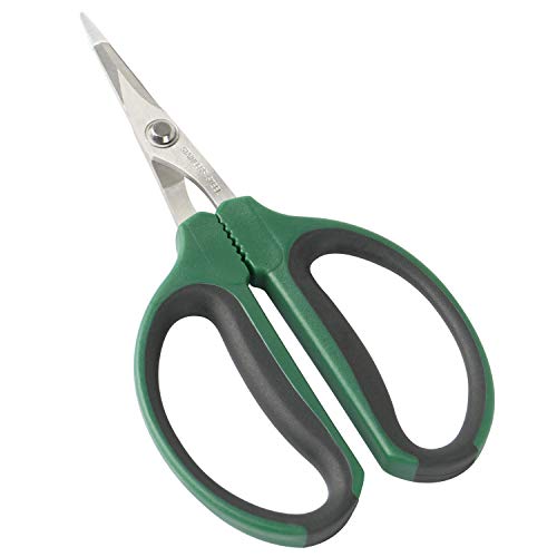 6-Inch Stainless Steel Garden Bonsai Pruning Shears with 40mm Straight Blade Pruners, Anti-Slip Softgrip Micro-Tip Snip