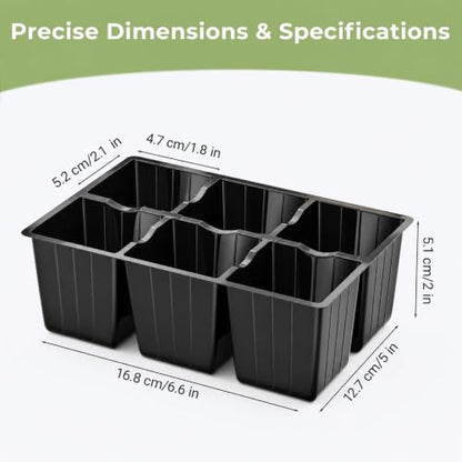 40 Pack 6-Cell Seed Starter Tray for Seedlings with Drainage Holes