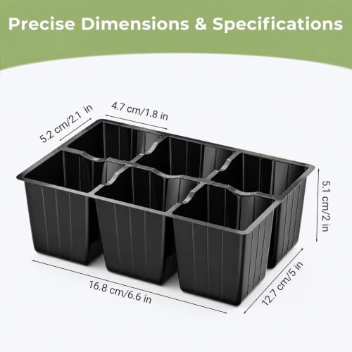 40 Pack 6-Cell Seed Starter Tray for Seedlings with Drainage Holes