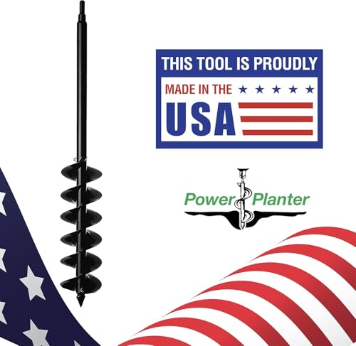 Power Planter Bulb Auger & Bedding Plant Tool - 4x28 Garden Auger Drill Bit with 1/2" Non-Slip Hex Drive, Hand-Welded Planting Auger Gardening Drill, Earth Auger Digging Tools, Up to 28" Deep