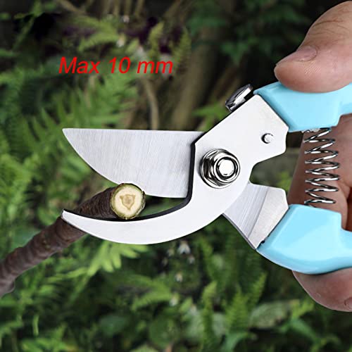 Curve Gardening Scissor with Sharp Stainless Steel Blade Garden Shears for Cutting Flowers Trimming Plants of Yard Florist Flower Rose Herb Hedge Bonsai and Fruits Picking (Pink Handle) - style: Pink Handle
